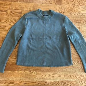 Ann Taylor faux suede mixed media sweater